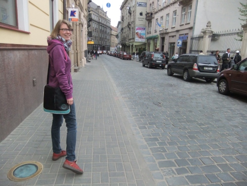 "Ich mach ein Foto, Anna in den Straßen von Lviv, ok?"
